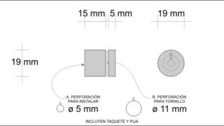 Chapeton Acero Inoxidable 19×30 mm