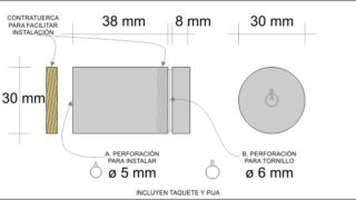 Chapeton Acero Inoxidable 30×50 mm