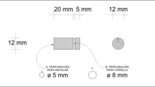 Chapeton Acero Inoxidable Eco 12×20 mm