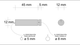 Chapeton Acero Inoxidable Eco 12×45 mm