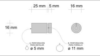 Chapeton Acero Inoxidable Eco 16×25 mm