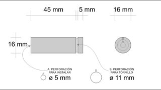 Chapeton Acero Inoxidable Eco 16×45 mm