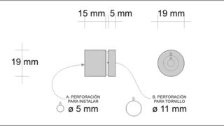 Chapeton Acero Inoxidable Eco 19×15 mm