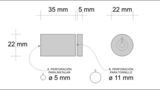 Chapeton Acero Inoxidable Eco 22×35 mm