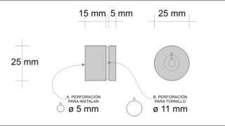 Chapeton Acero Inoxidable Eco 25×15 mm