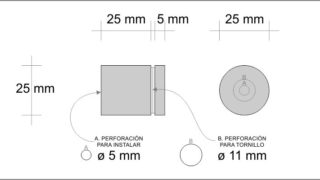 Chapeton Acero Inoxidable Eco 25×25 mm