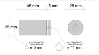 Chapeton Acero Inoxidable Eco 25×45 mm