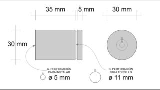 Chapeton Acero Inoxidable Eco 30×35 mm